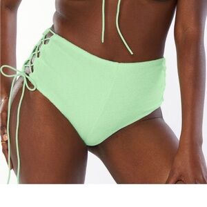 Savage X Fenty 70s inspired Terry Cloth Booty Shorts with Lace Up Sides